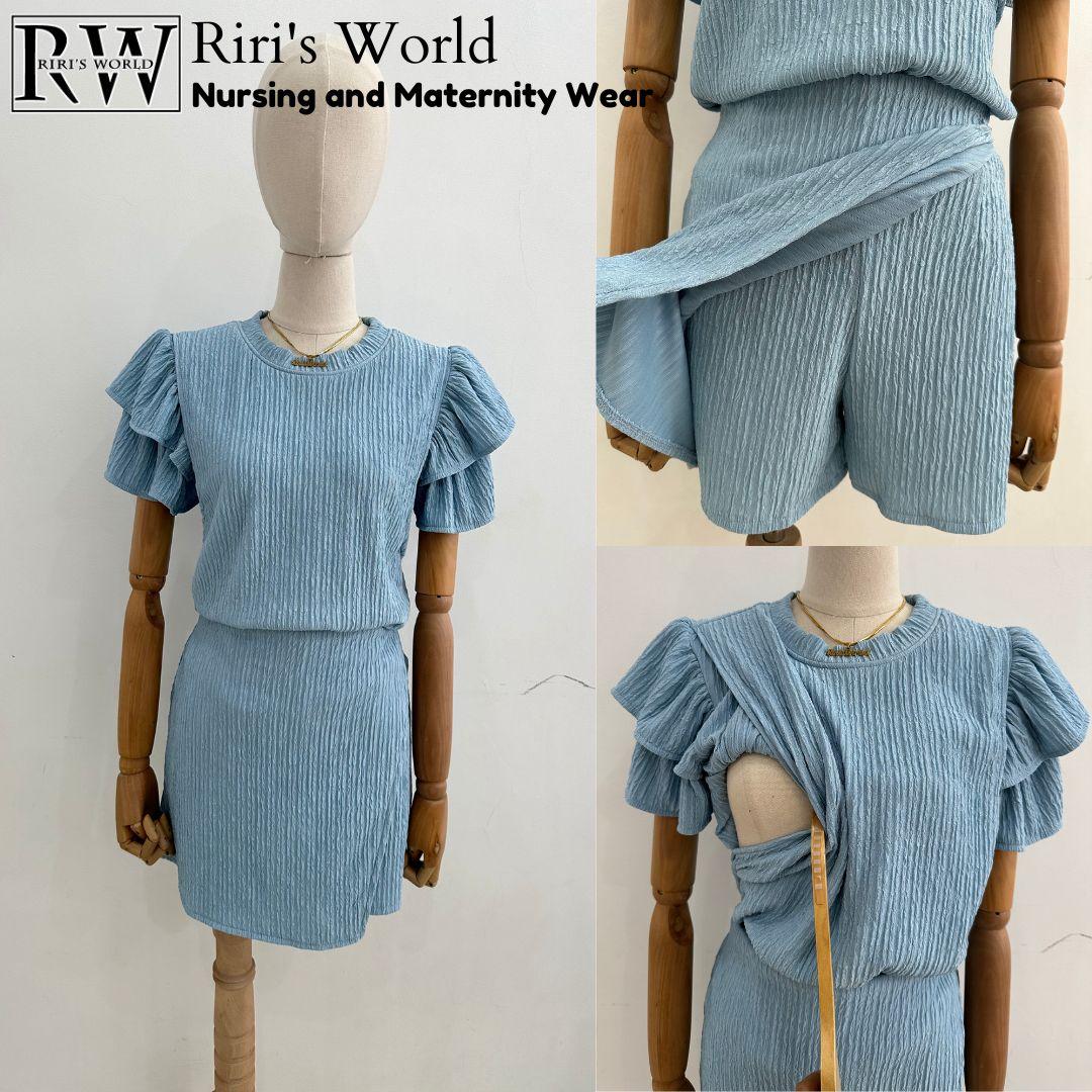 RIRI'S WORLD| Gigi  Maternity Breastfeeding Skort Set  - Nursing wear  - Breasrfeeding Corrdinates