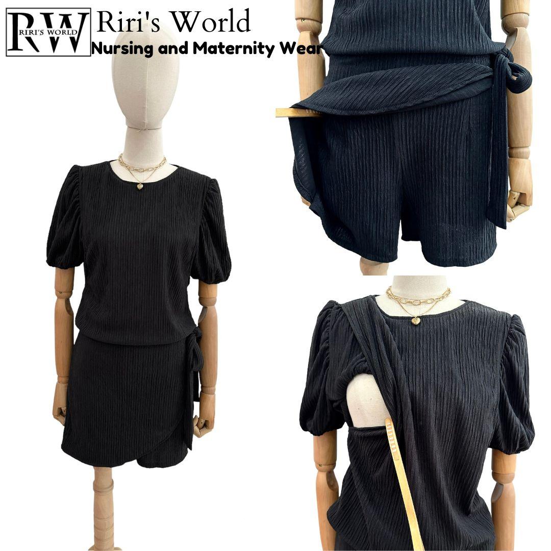 RIRI'S WORLD| Gigi  Maternity Breastfeeding Skort Set  - Nursing wear  - Breasrfeeding Corrdinates