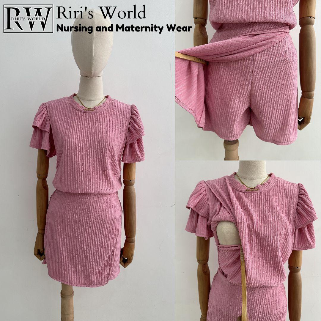 RIRI'S WORLD| Gigi  Maternity Breastfeeding Skort Set  - Nursing wear  - Breasrfeeding Corrdinates