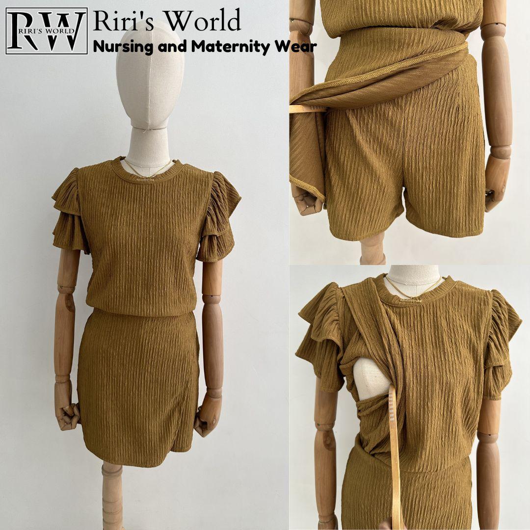 RIRI'S WORLD| Gigi  Maternity Breastfeeding Skort Set  - Nursing wear  - Breasrfeeding Corrdinates