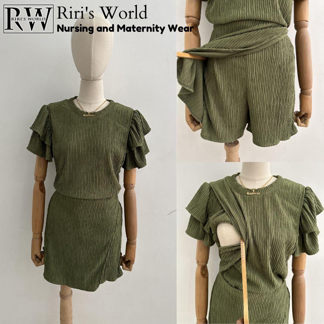 RIRI'S WORLD| Gigi  Maternity Breastfeeding Skort Set  - Nursing wear  - Breasrfeeding Corrdinates