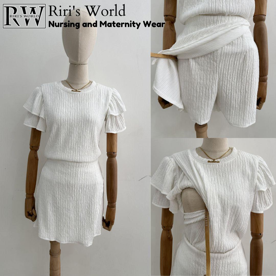 RIRI'S WORLD| Gigi  Maternity Breastfeeding Skort Set  - Nursing wear  - Breasrfeeding Corrdinates