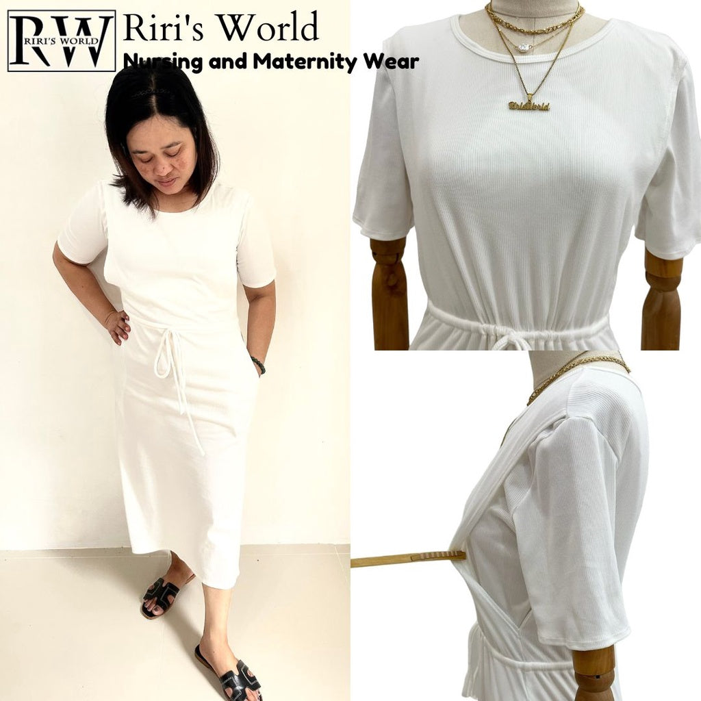 RirisWorld| Bethany Drawstring Maternity Breastfeeding Maxi Dress