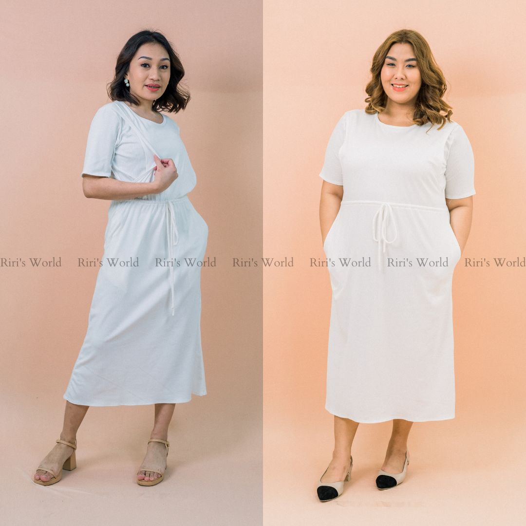 RirisWorld| Bethany Drawstring Maternity Breastfeeding Maxi Dress