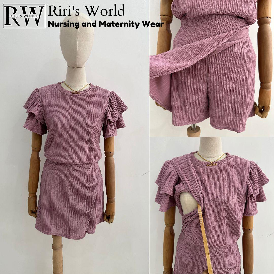 RIRI'S WORLD| Gigi  Maternity Breastfeeding Skort Set  - Nursing wear  - Breasrfeeding Corrdinates