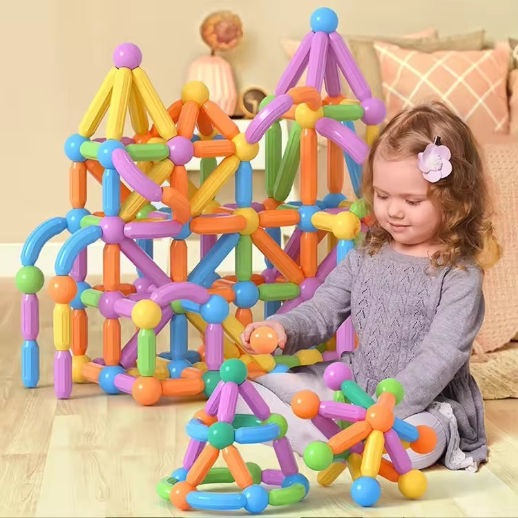 Riri's World| STEM Educational Toy - Magnetic Building Sticks and Balls Toys