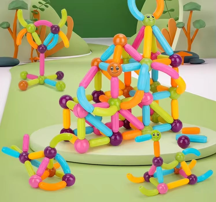 Riri's World| STEM Educational Toy - Magnetic Building Sticks and Balls Toys