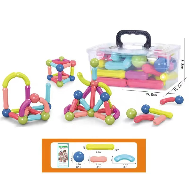 Riri's World| STEM Educational Toy - Magnetic Building Sticks and Balls Toys