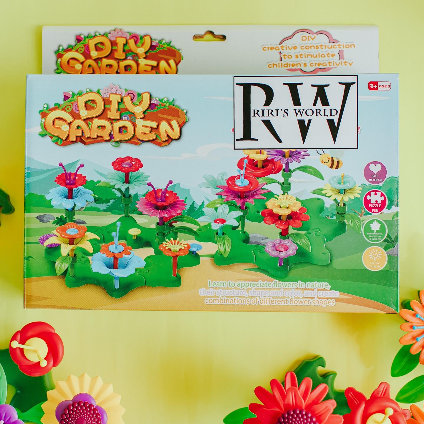 RIRI'S WORLD| STEM Educational DIY Garden Colorful Flower Puzzle  Toy Set