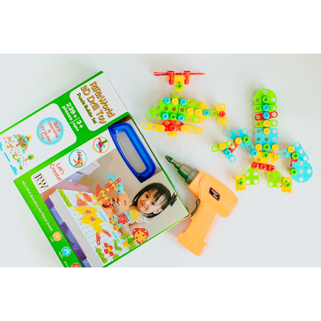 RIRI'S WORLD| STEM Educational 3D Creative Drill Maker Puzzle Toy Set