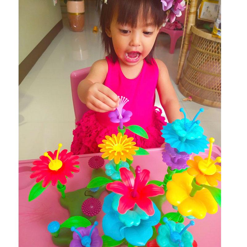 RIRI'S WORLD| STEM Educational DIY Garden Colorful Flower Puzzle  Toy Set