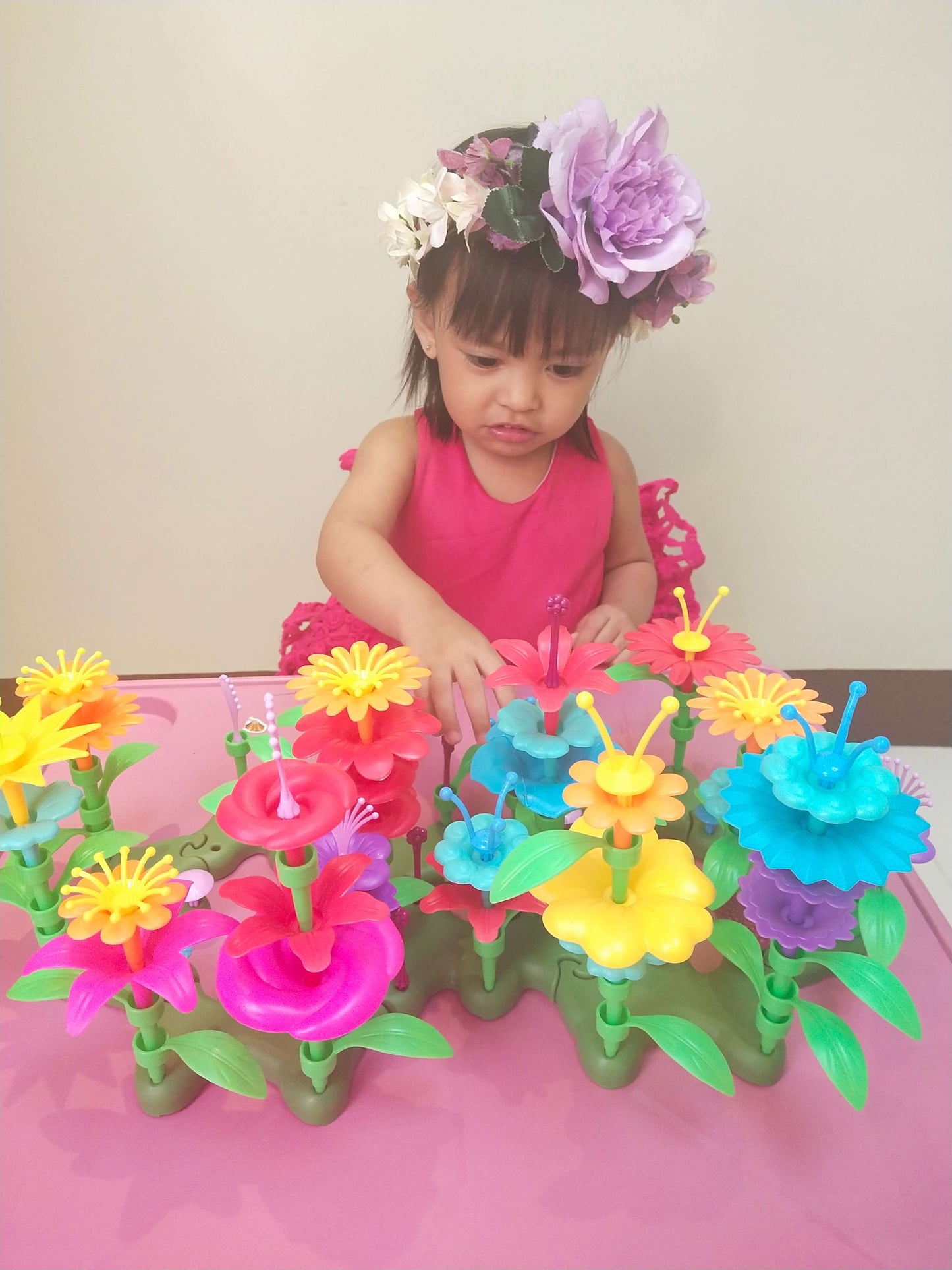 RIRI'S WORLD| STEM Educational DIY Garden Colorful Flower Puzzle  Toy Set