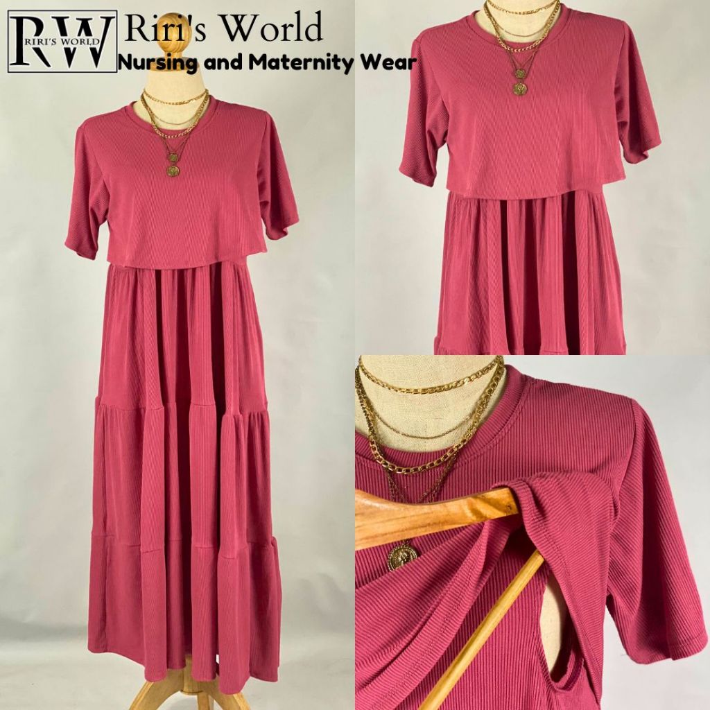 RIRI’SWORLD| Girlee Maternity - Breastfeeding Layered Maxi Dress