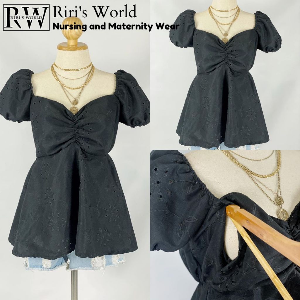 RirisWorld| Holly Peplum Maternity -  Breastfeeding Top - Maternity Top - Nursing Top