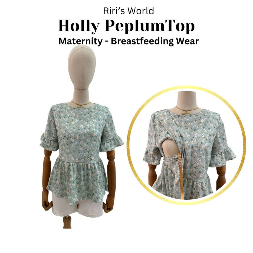 RirisWorld| Holly Peplum Maternity -  Breastfeeding Top - Maternity Top - Nursing Top