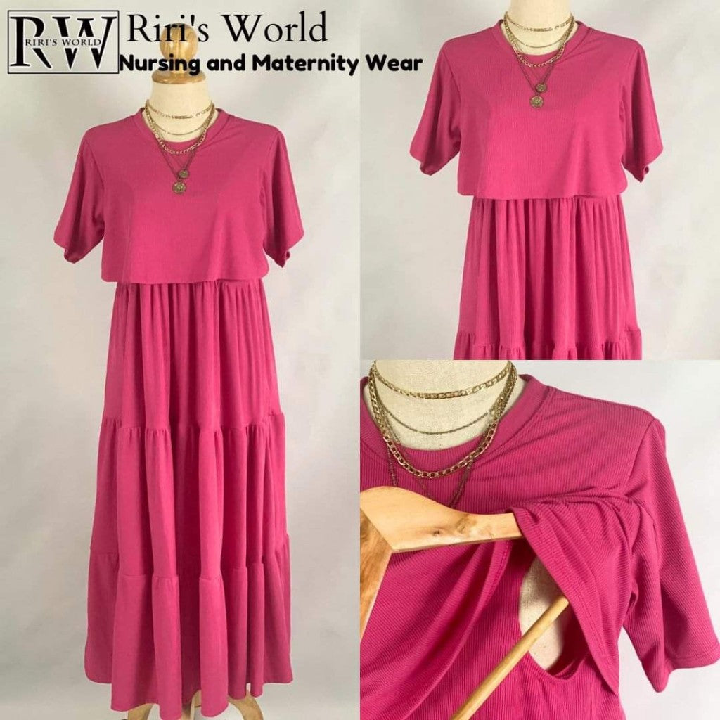 RIRI’SWORLD| Girlee Maternity - Breastfeeding Layered Maxi Dress