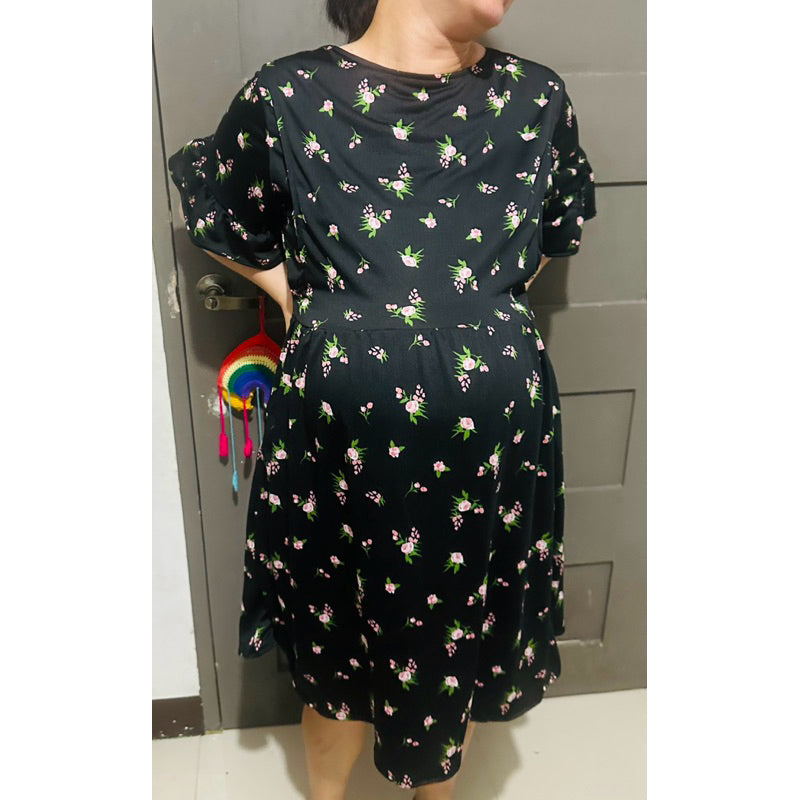 Riri's World| Judy Peplum Maternity - Breastfeeding Midi Dress - Pregnancy Dress -  Nursing Dress