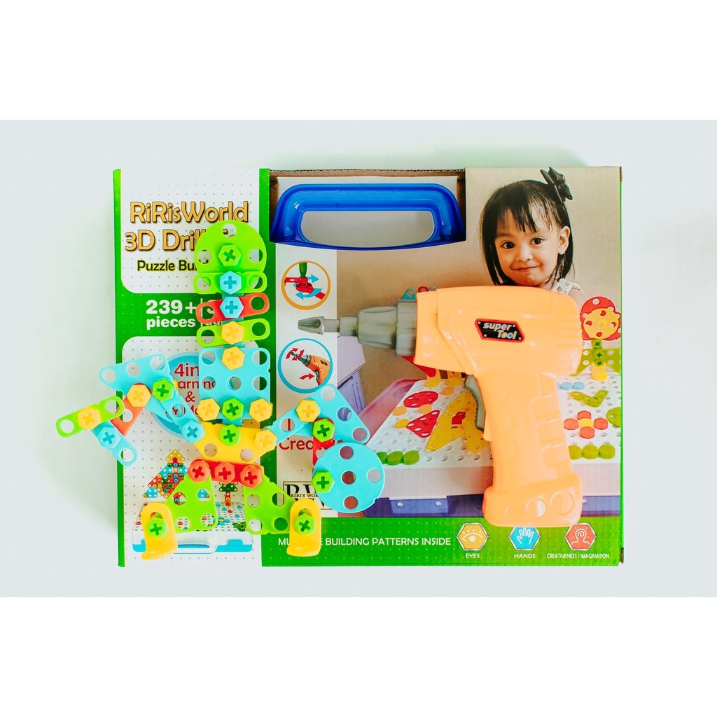 RIRI'S WORLD| STEM Educational 3D Creative Drill Maker Puzzle Toy Set