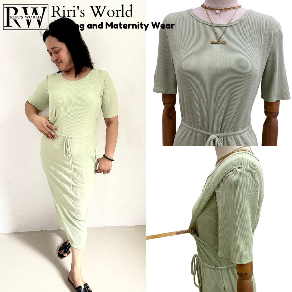RirisWorld| Bethany Drawstring Maternity Breastfeeding Maxi Dress