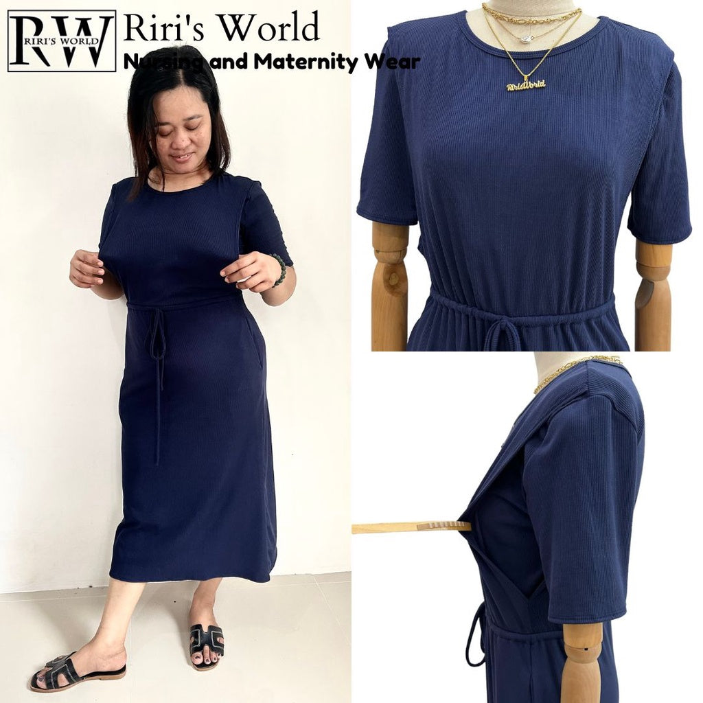 RirisWorld| Bethany Drawstring Maternity Breastfeeding Maxi Dress